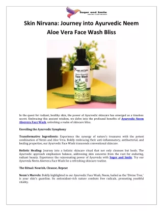 Skin Nirvana Journey into Ayurvedic Neem Aloe Vera Face Wash Bliss