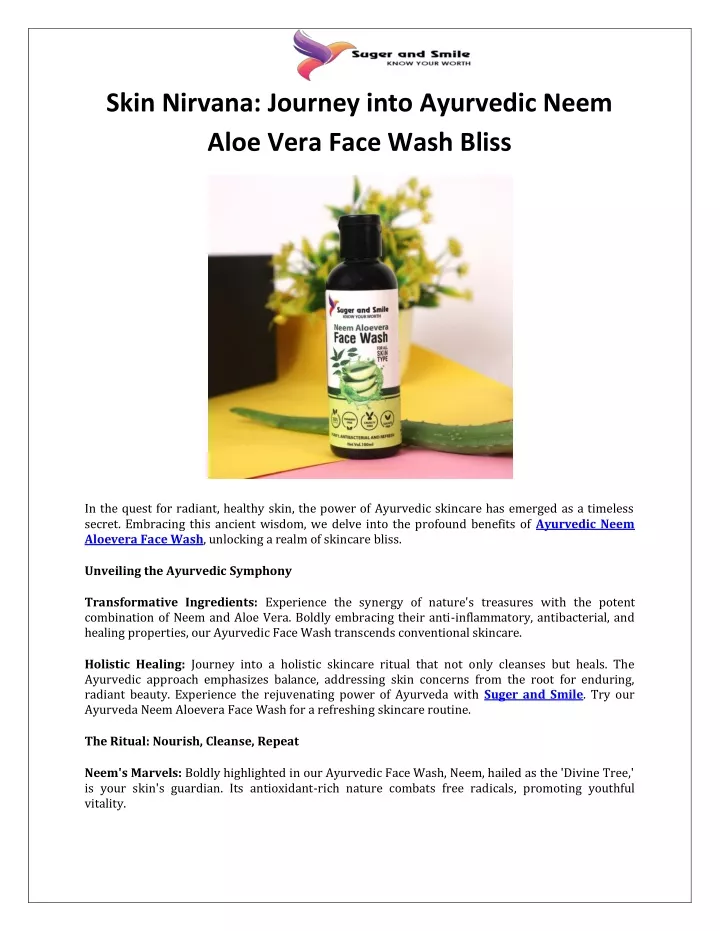 skin nirvana journey into ayurvedic neem aloe