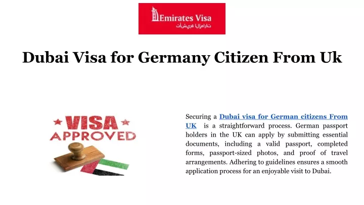 dubai visa for germany citizen from uk