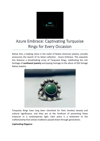 Azure Embrace - Captivating Turquoise Rings for Every Occasion