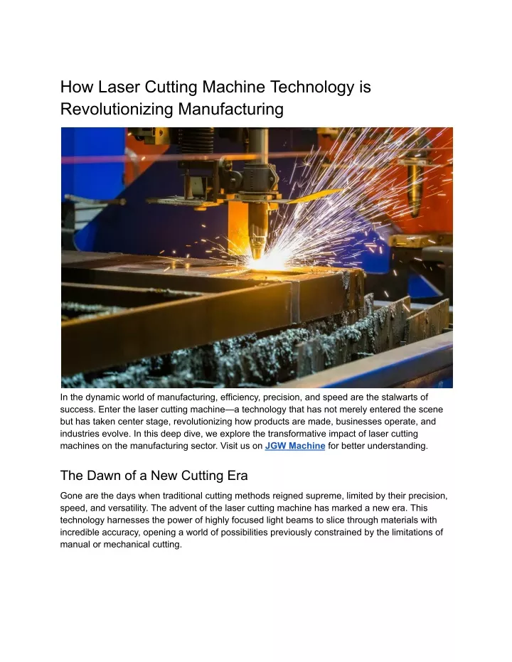 how laser cutting machine technology