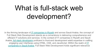 what is full stack web development