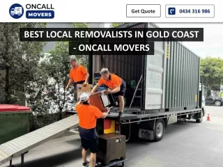 BEST LOCAL REMOVALISTS IN GOLD COAST - ONCALL MOVERS