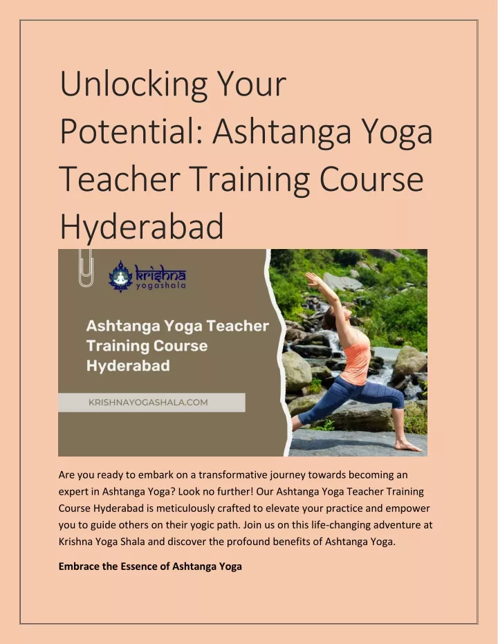 unlocking your potential ashtanga yoga teacher