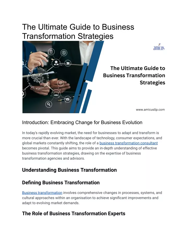 the ultimate guide to business transformation