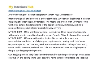 Interior Designers in Sanath Nagar