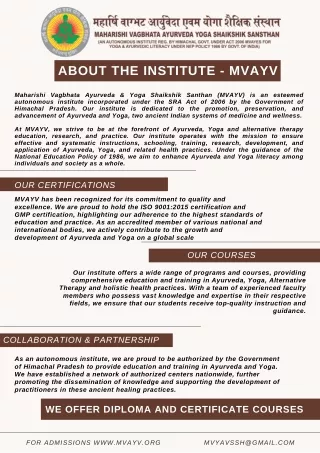 About The Institute - mvayv.org