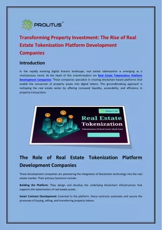 Transforming Property Investment-Realestate development company