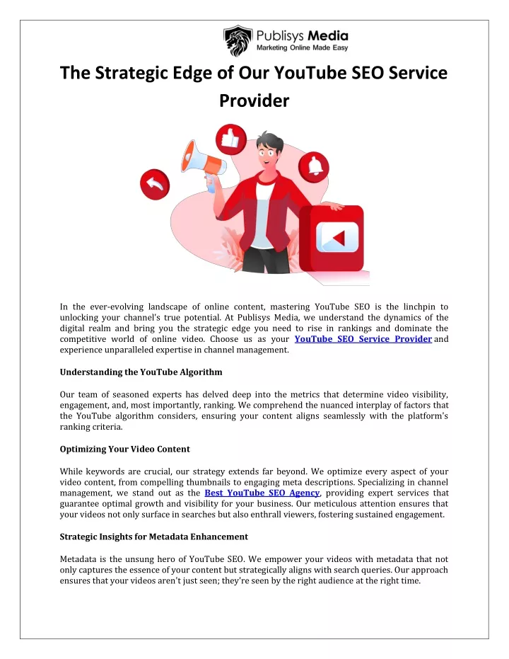 the strategic edge of our youtube seo service