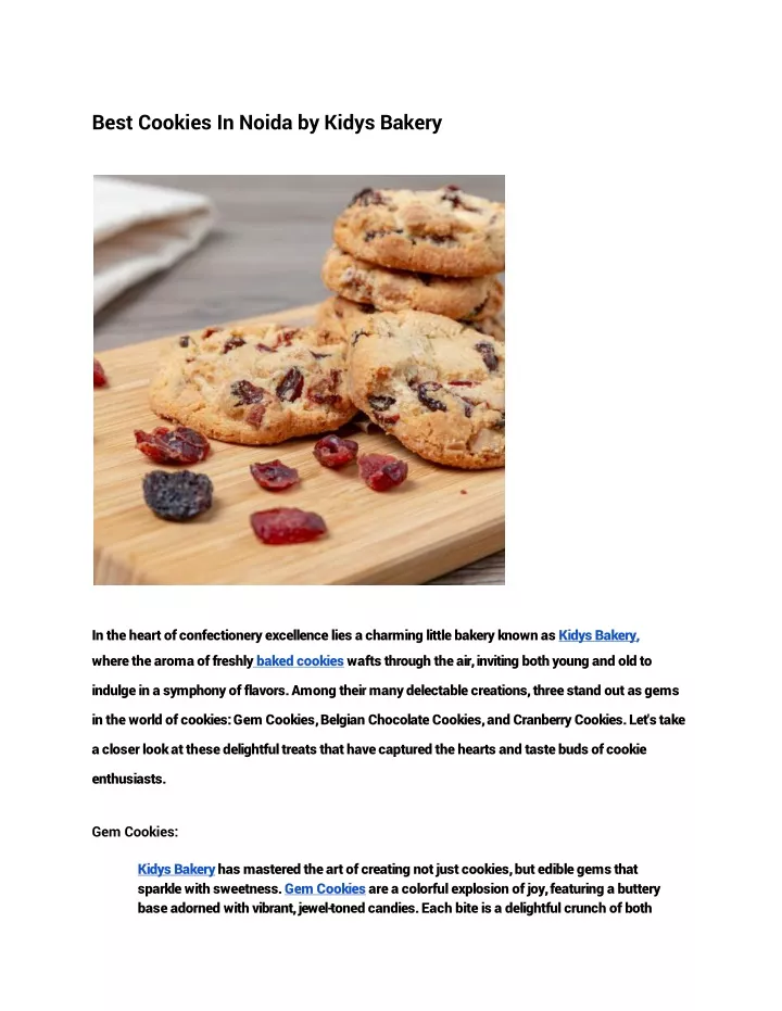 best cookies in noida by kidys bakery