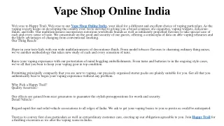 Vape Shop Online India