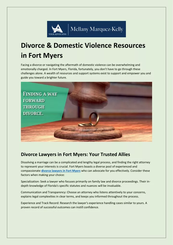 divorce domestic violence resources in fort myers