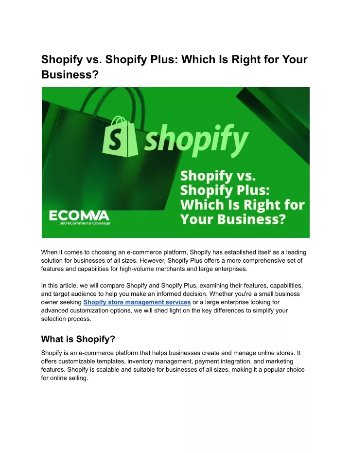 shopify vs shopify plus which is right for your