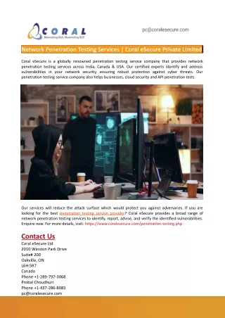 network penetration testing services coral
