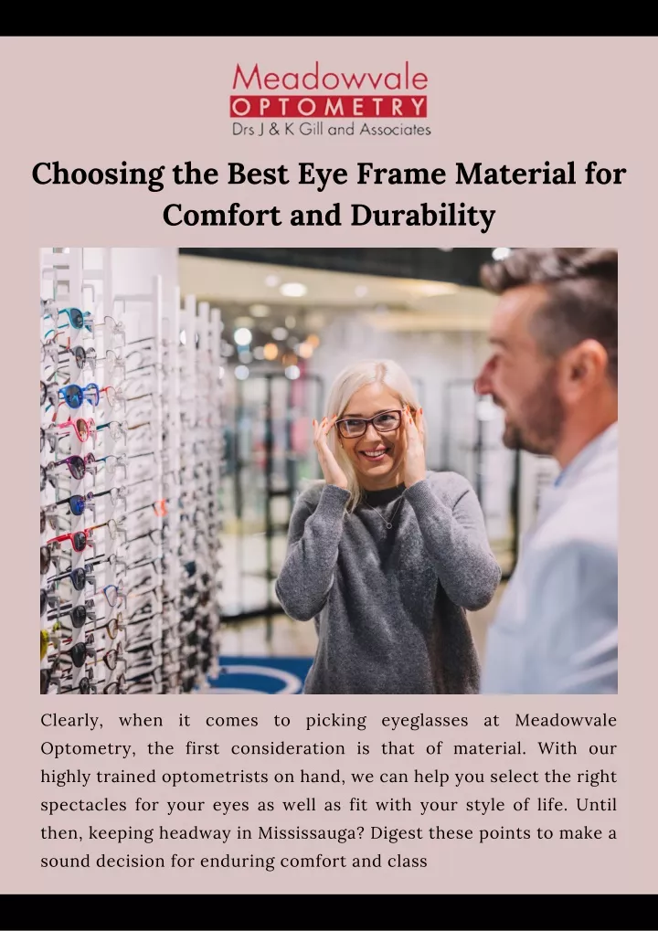 choosing the best eye frame material for comfort