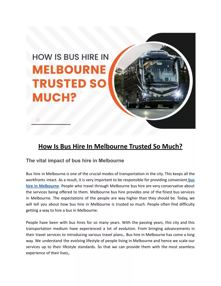 how is bus hire in melbourne trusted so much