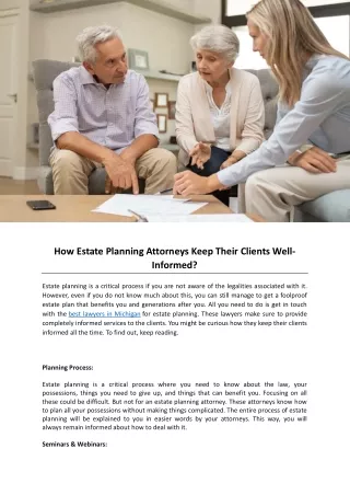 How Estate Planning Attorneys Keep Their Clients Well-Informed?