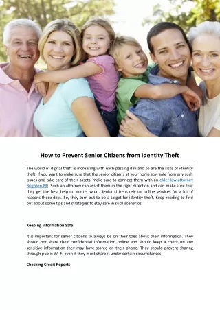 How to Prevent Senior Citizens from Identity Theft