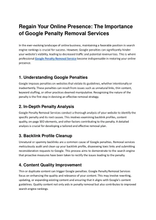 google penalty removal service