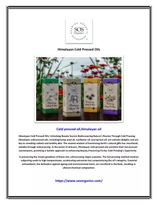 Himalayan Cold Pressed Oils