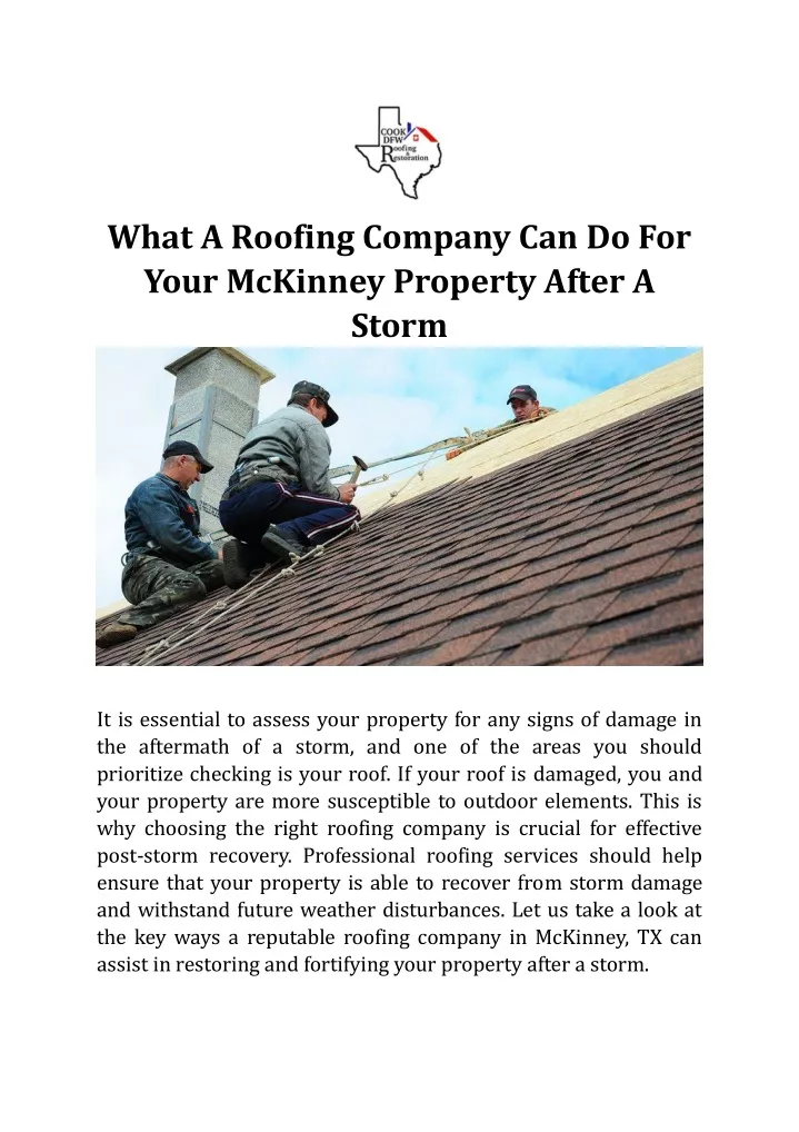 what a roofing company can do for your mckinney