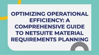 NetSuite Material Requirements Planning Complete Guide