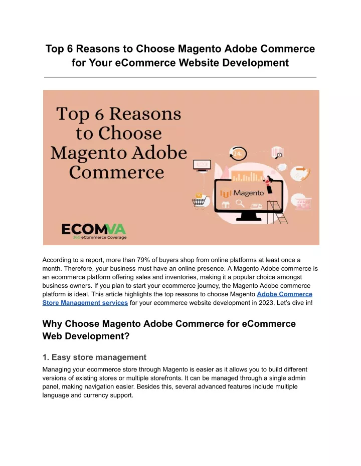 top 6 reasons to choose magento adobe commerce