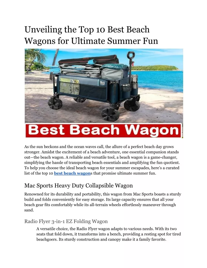 unveiling the top 10 best beach wagons