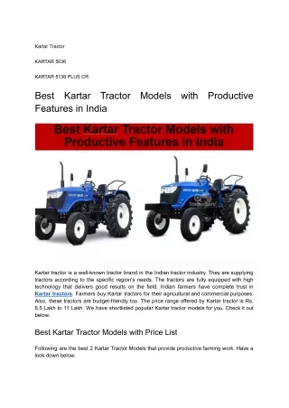 kartar tractor
