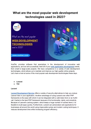 what are the most popular web development