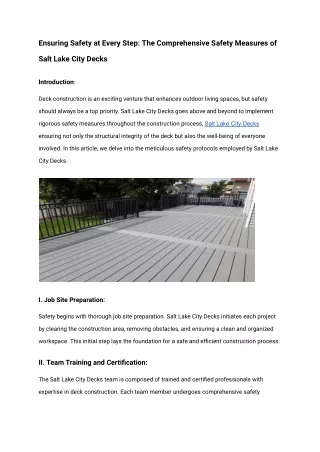 Ensuring Safety at Every Step_ The Comprehensive Safety Measures of Salt Lake City Decks