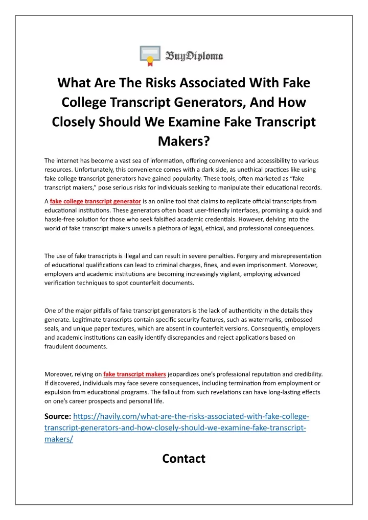 what are the risks associated with fake college