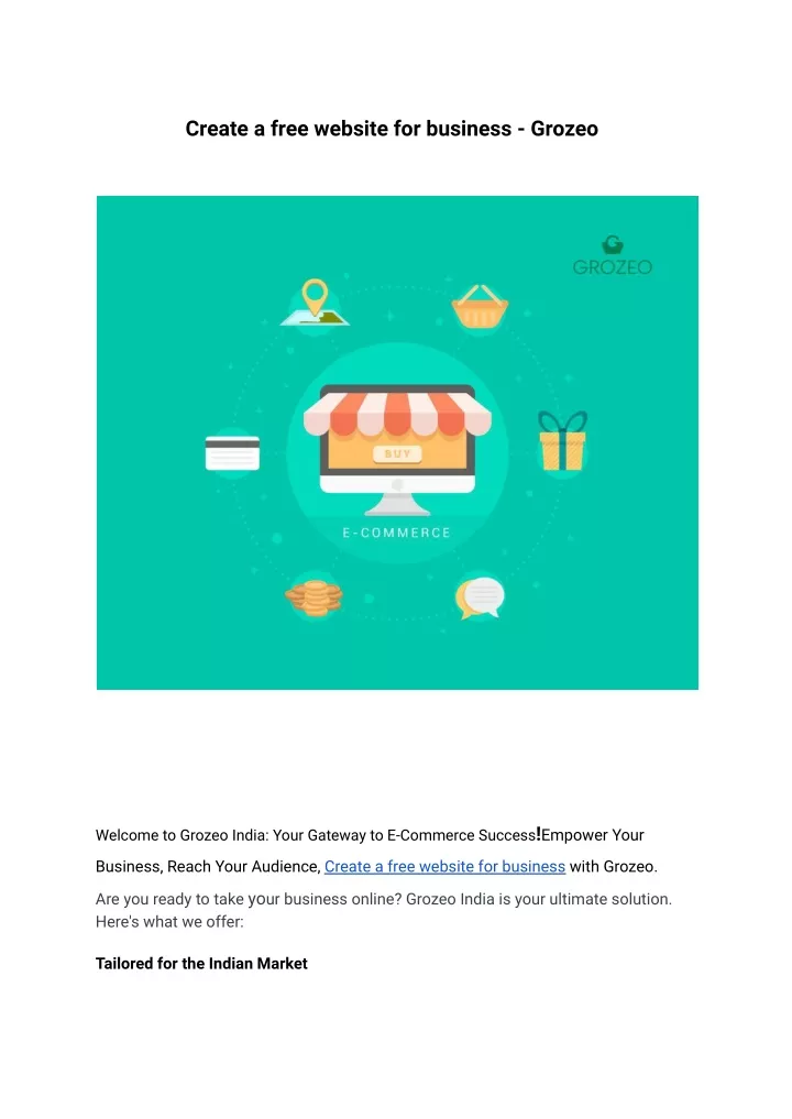 create a free website for business grozeo