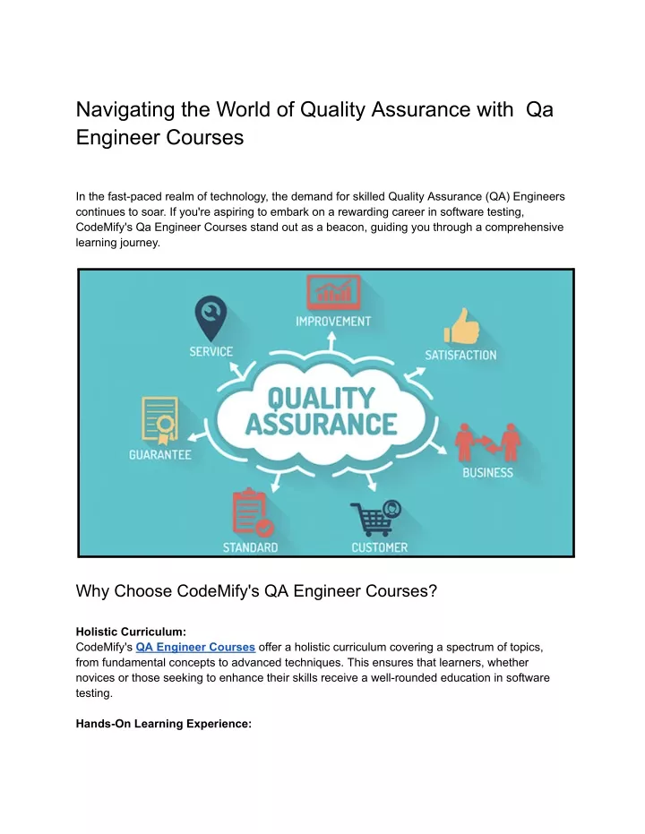 navigating the world of quality assurance with