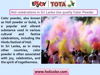 Celebrate Holi festival in Sri Lanka use non-toxic Color Powder