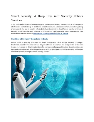 Smart Security_ A Deep Dive into Security Robots Services
