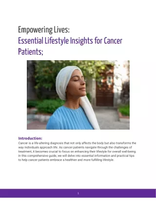 Essential Lifestyle Insights for Cancer Patients