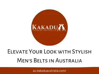 Elevate Your Look with Stylish Men's Belts in Australia