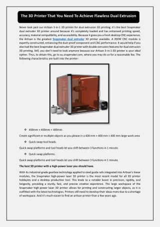 the 3d printer that you need to achieve flawless