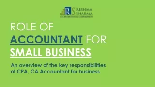 Role of Accountant for Small Businesses Ontario