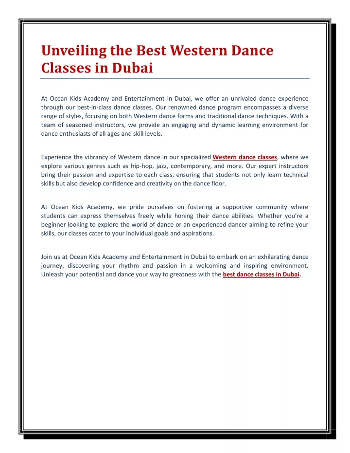 unveiling the best western dance classes in dubai