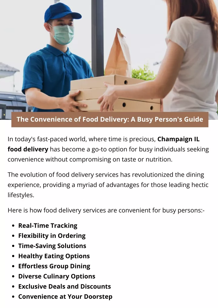 the convenience of food delivery a busy person