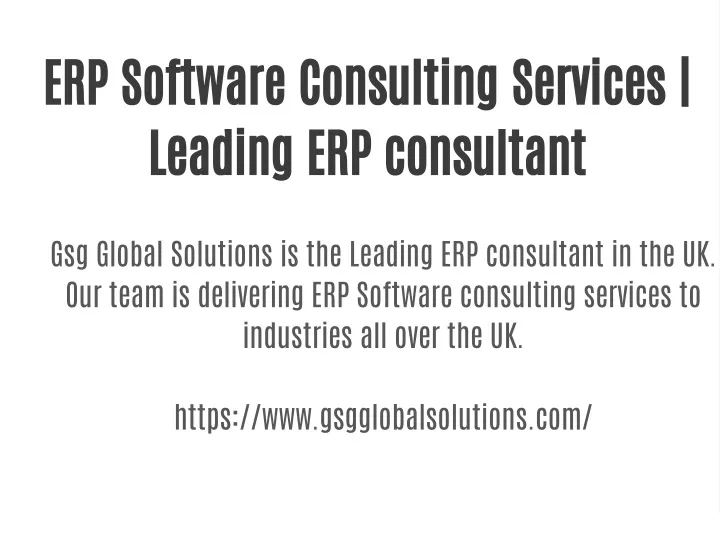 erp software consulting services leading