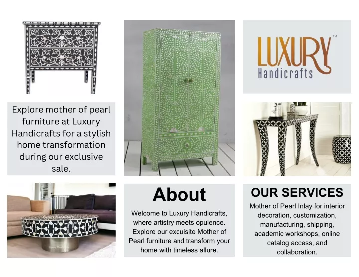 explore mother of pearl furniture at luxury