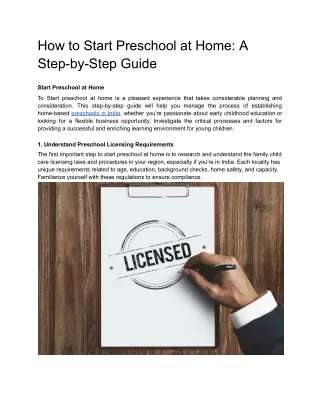how to start preschool at home a step by step