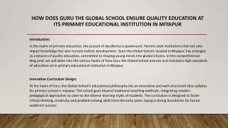 How Does Guru the Global School Ensure Quality