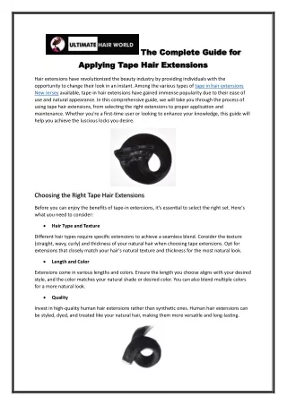 The Complete Guide for Applying Tape Hair Extensions