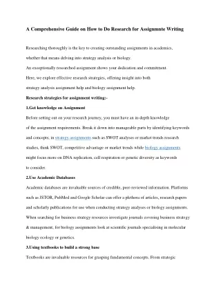 a comprehensive guide on how to do research