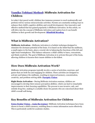 yumiko tobitani method midbrain activation