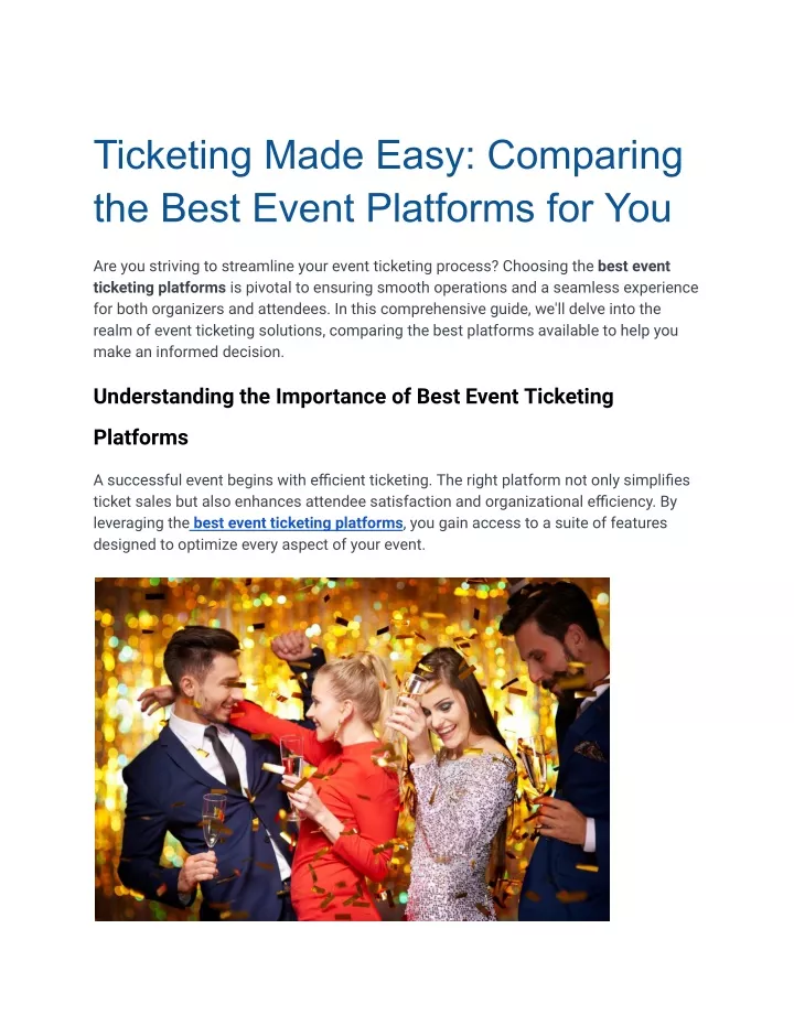 ticketing made easy comparing the best event